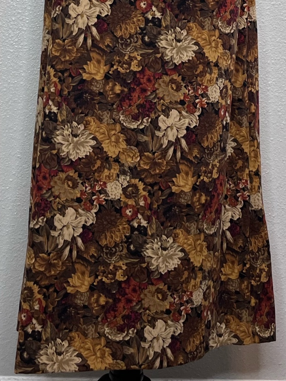 Vintage Women's Sz 16P Dark Earthy Boho Floral Whimsigoth Ultrasuede Midi Skirt - Picture 5 of 10
